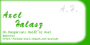 axel halasz business card